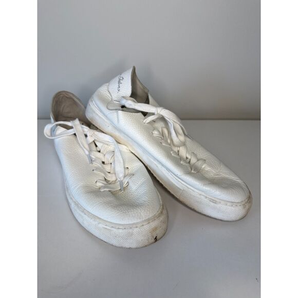 Sam Edelman Poppy White Leather Lace-Up Sneakers Womens 9 - Picture 1 of 6